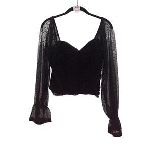 Amazing Gothic Goth Romantic Black Sheer Sweetheart Neckline Ruched HauteMonte M